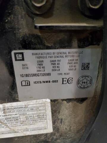 2016 Chevrolet Cruze Lt VIN: 1G1BE5SM5G7326989 Lot: 73874373