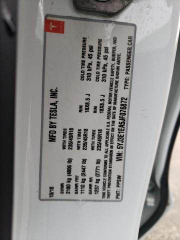  TESLA MODEL 3 2018 Білий