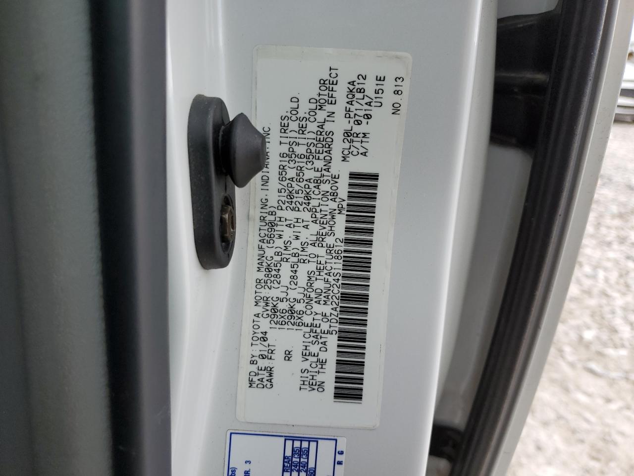 5TDZA22C24S118612 2004 Toyota Sienna Xle