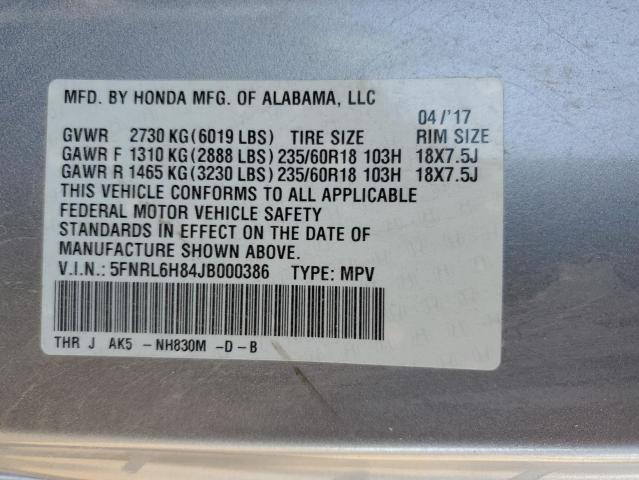 2018 HONDA ODDSEY 5FNRL6H84JB000386