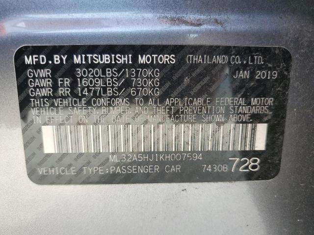 ML32A5HJ1KH007594 Mitsubishi MIRAGE LE