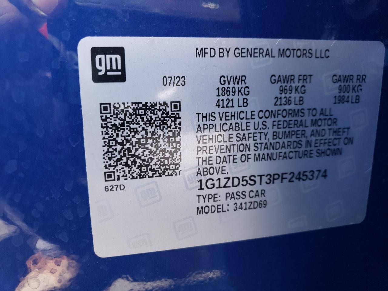 1G1ZD5ST3PF245374 CHEVROLET MALIBU 2023