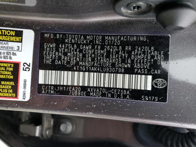  TOYOTA CAMRY 2020 Сірий