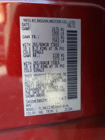 5N1DR3BD2PC202447 Nissan Pathfinder Sv