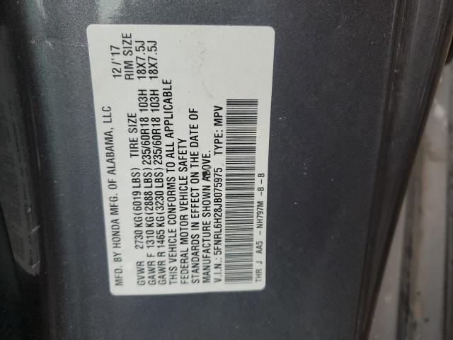 5FNRL6H28JB075975 2018 Honda Odyssey Lx