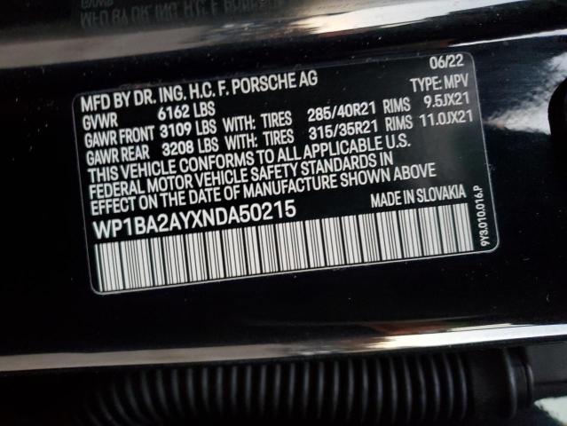 2022 PORSCHE CAYENNE CO - WP1BA2AYXNDA50215