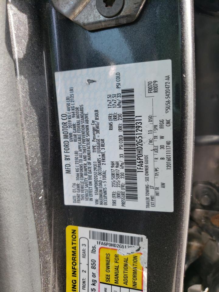 1FA6P0HD2G5129311 FORD FUSION 2016