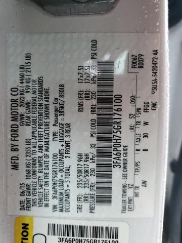 3FA6P0H75GR176100 Ford FUSION SE
