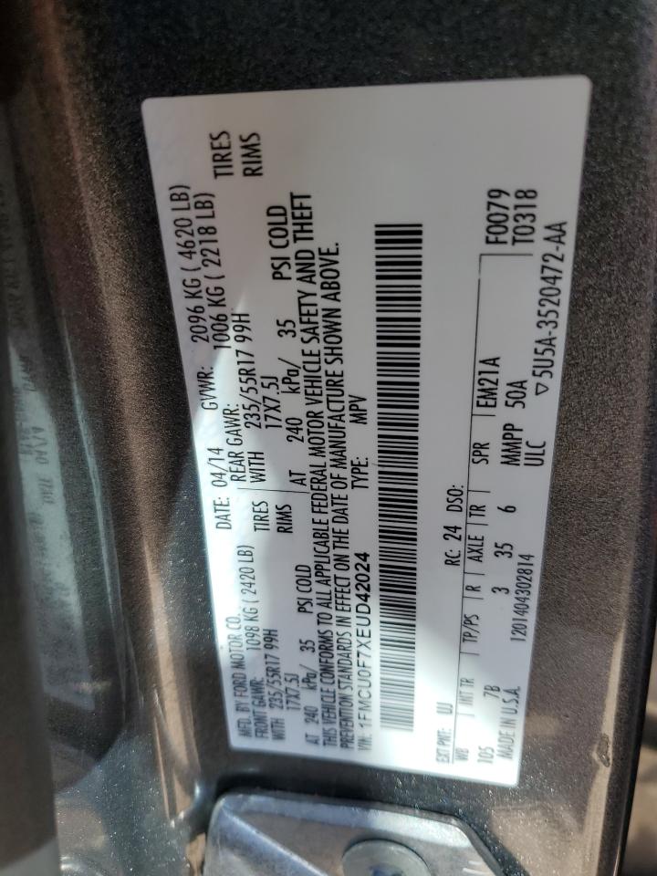 1FMCU0F7XEUD42024 2014 Ford Escape S 1FMCU0F7XEUD42024 2014 Ford Escape S