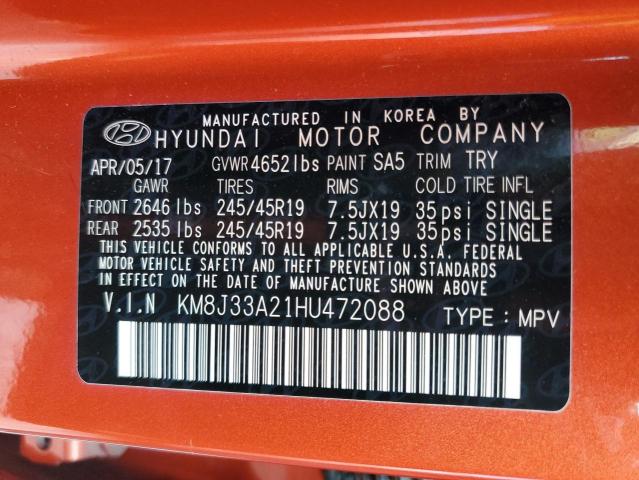 KM8J33A21HU472088 Hyundai Tucson Limited
