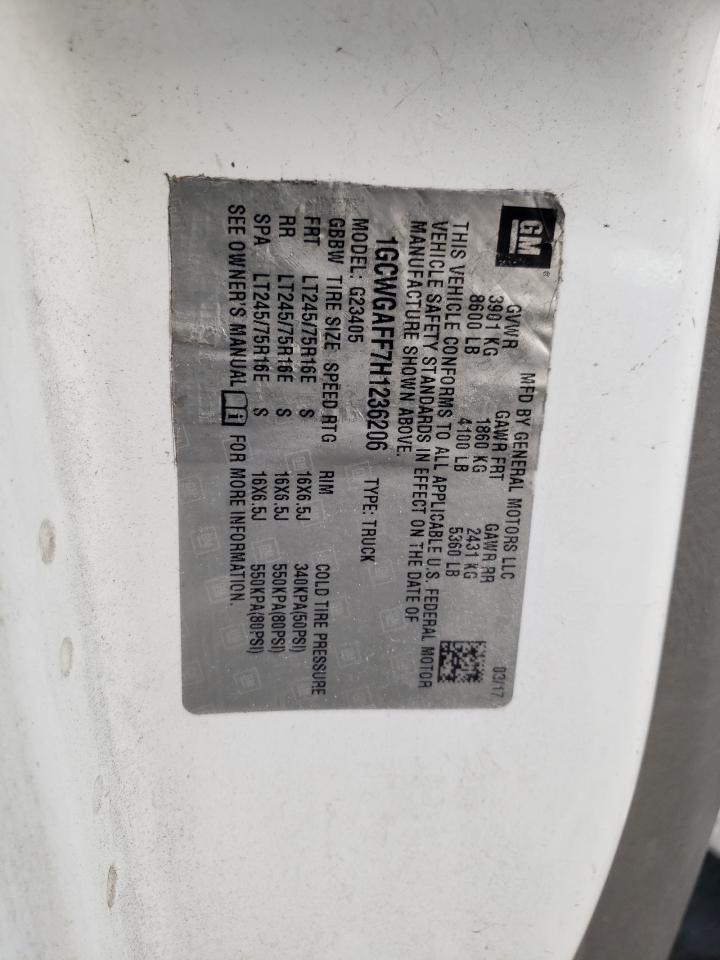 1GCWGAFF7H1236206 CHEVROLET EXPRESS 2017