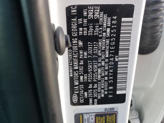 5XYKTDA71EG525184 KIA SORENTO LX