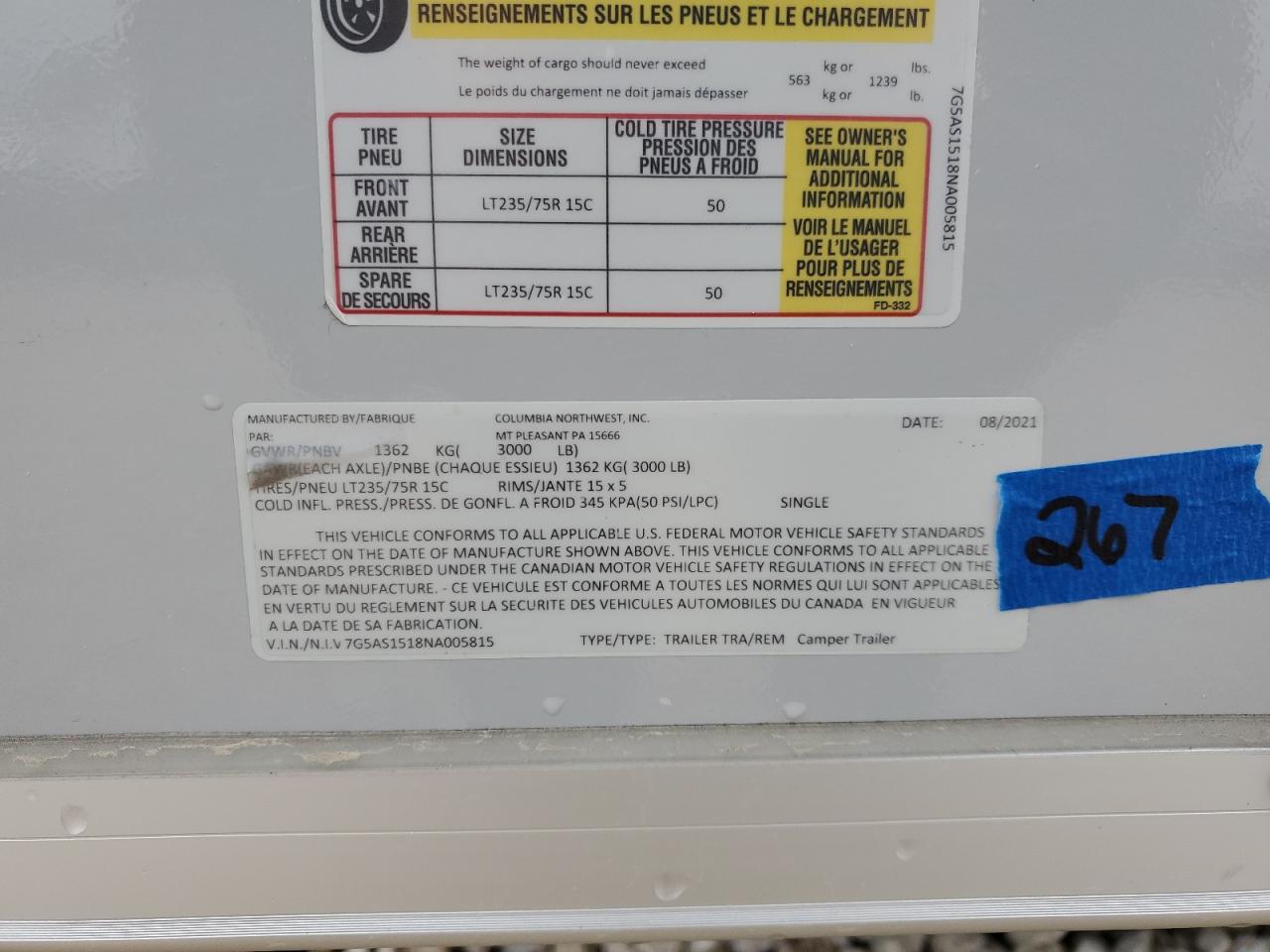 7G5AS1518NA005815 COLU ALINER 2022