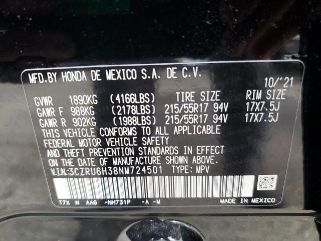 3CZRU6H38NM724501 Honda HR-V LX