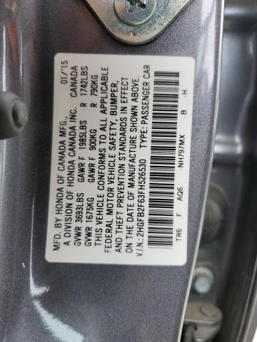 2015 HONDA CIVIC HF 2HGFB2F63FH526530