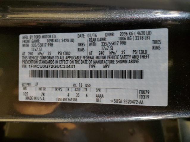 1FMCU0G72GUC33431 Ford ESCAPE SE
