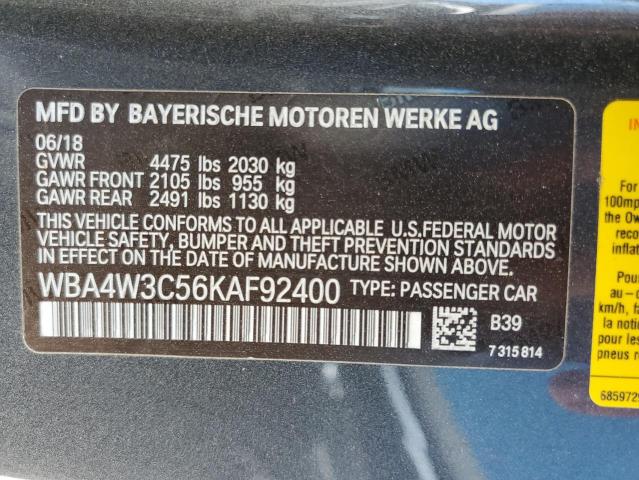 WBA4W3C56KAF92400 BMW 430I