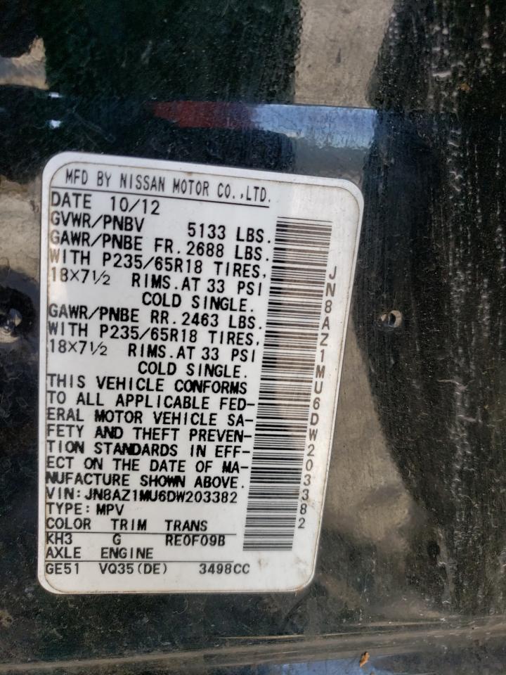 JN8AZ1MU6DW203382 2013 Nissan Murano S