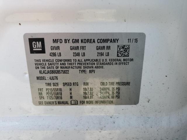 KL4CJASB0GB575822 Buick Encore
