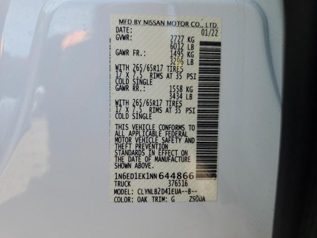 1N6ED1EK1NN644866 Nissan FRONTIER S