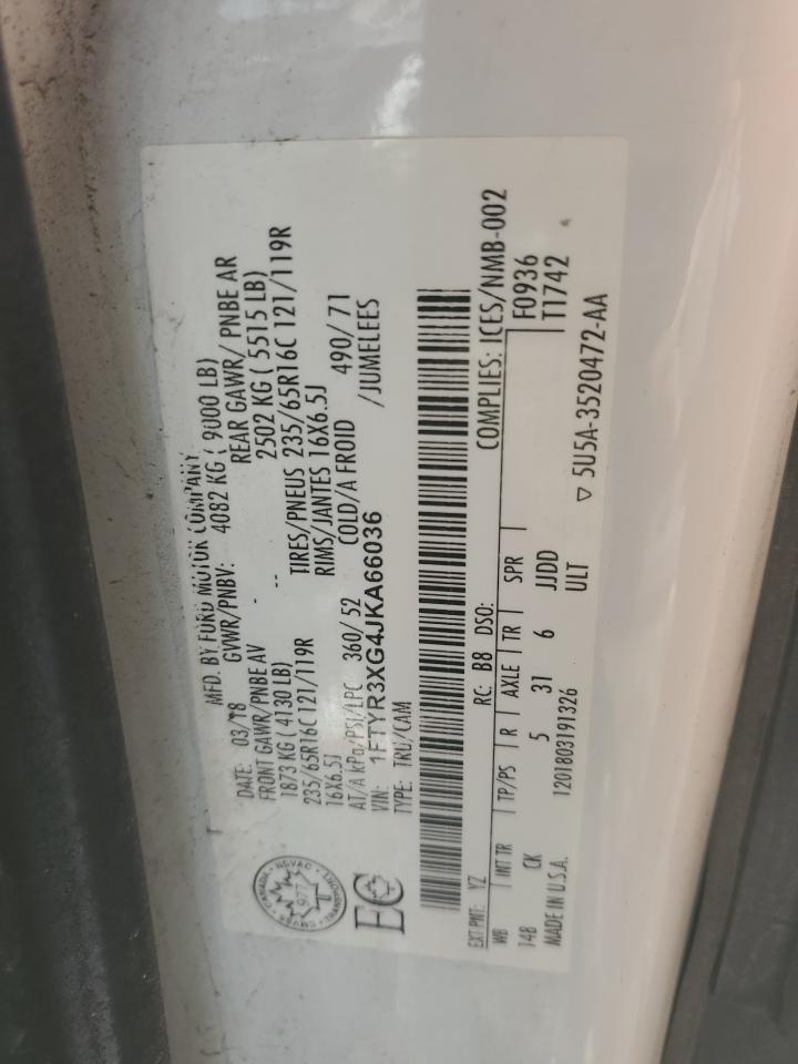 1FTYR3XG4JKA66036 FORD TRANSIT 2018