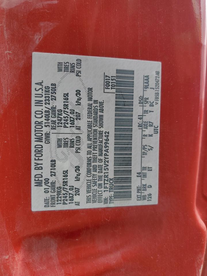 1FTZR15V2YPA99642 2000 Ford Ranger Super Cab