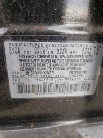 3N1CB7AP4HY274379 Nissan Sentra Sr Turbo
