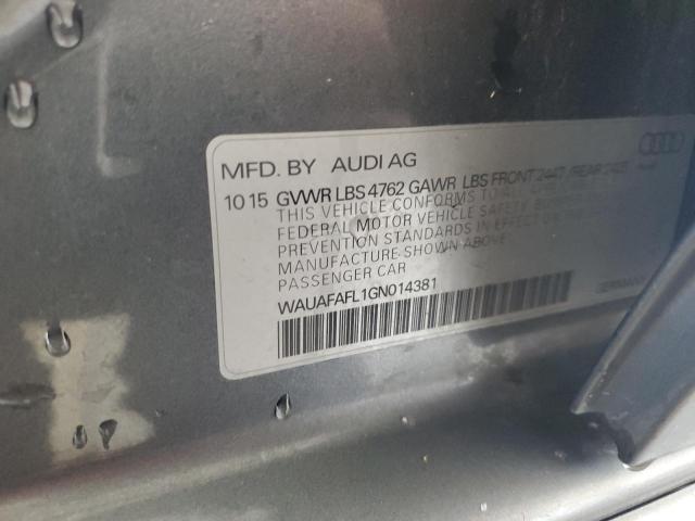 VIN WAUAFAFL1GN014381 2016 Audi A4, Premium S-Line no.12