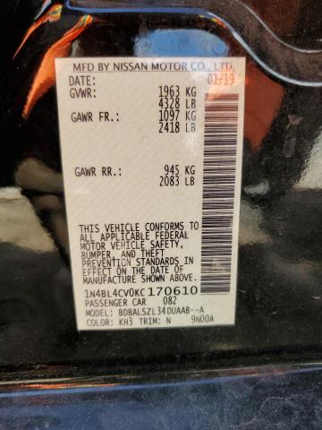 1N4BL4CV0KC170610 Nissan ALTIMA SR