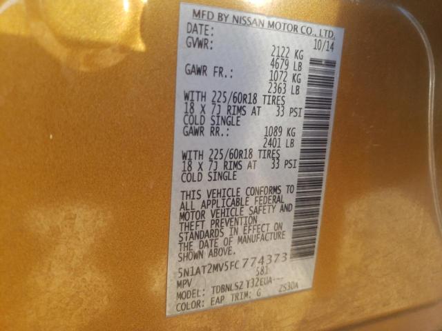 5N1AT2MV5FC774373 Nissan ROGUE S
