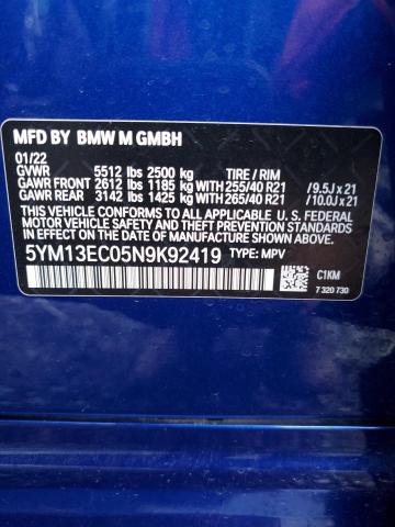 5YM13EC05N9K92419 BMW X3 M  10