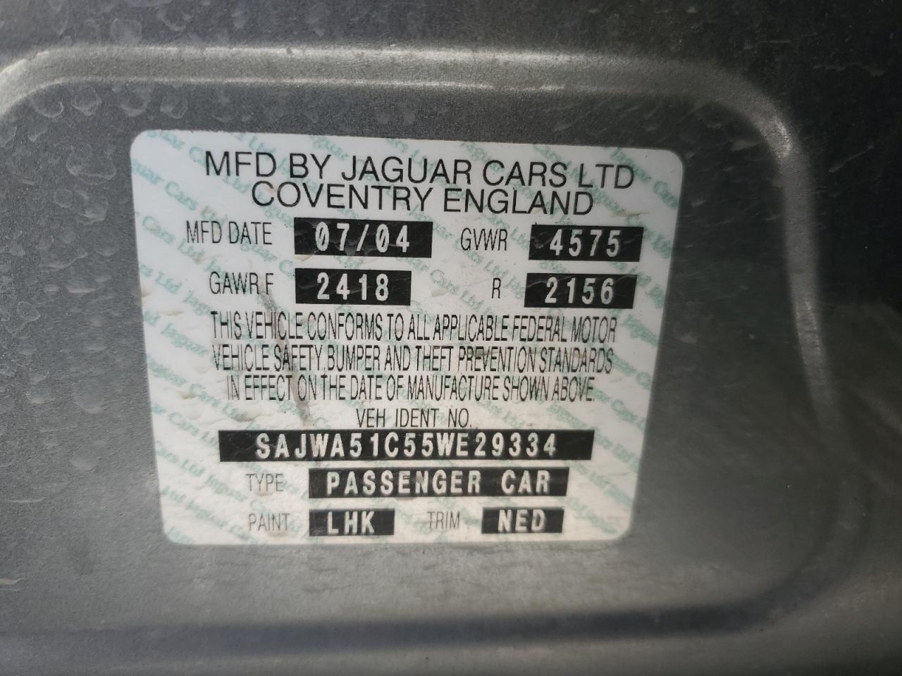 SAJWA51C55WE29334 2005 Jaguar X-Type 3.0