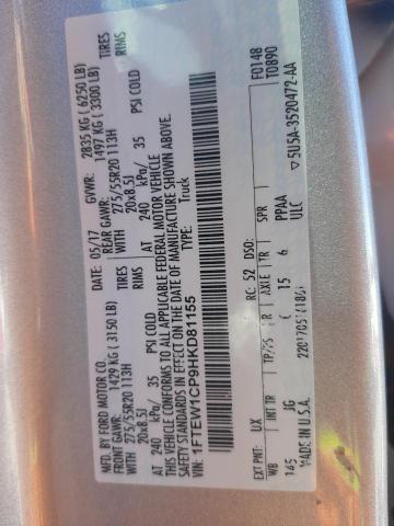 1FTEW1CP9HKD81155 Ford F150 Supercrew