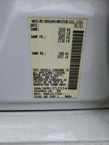 1N4AL3AP9FC252254 Nissan ALTIMA 2.5