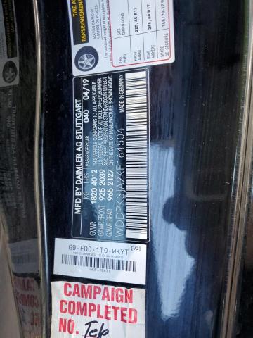 WDDPK3JA2KF164504 Mercedes-Benz Slc 300