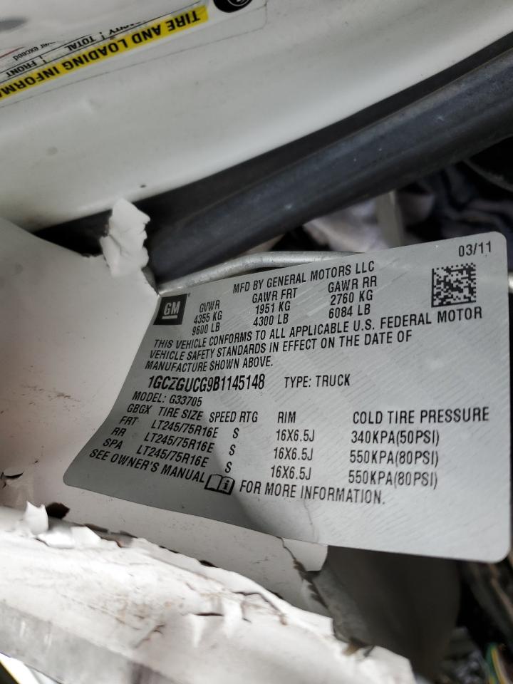 1GCZGUCG9B1145148 2011 Chevrolet Express G3500