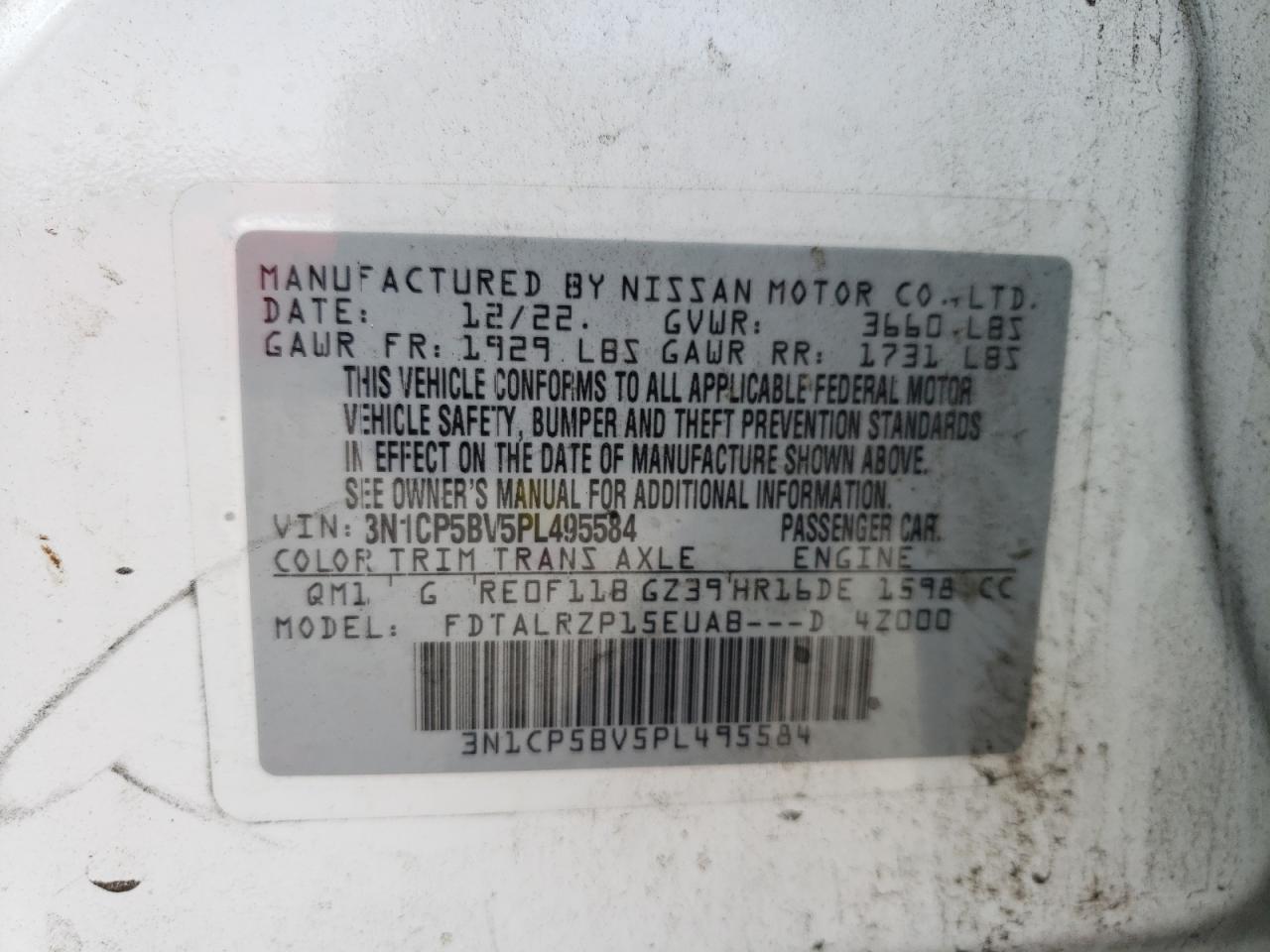 3N1CP5BV5PL495584 NISSAN KICKS 2023
