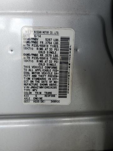 JN8AZ1MW1EW524295 Nissan MURANO S