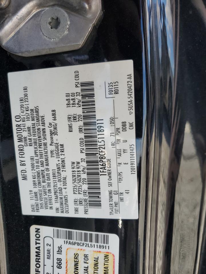 1FA6P8CF2L5118911 FORD MUSTANG 2020