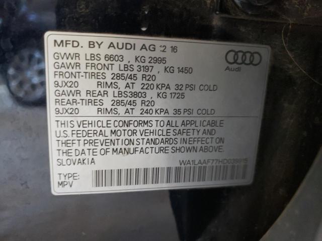 WA1LAAF77HD039915 2017 AUDI Q7, photo no. 13