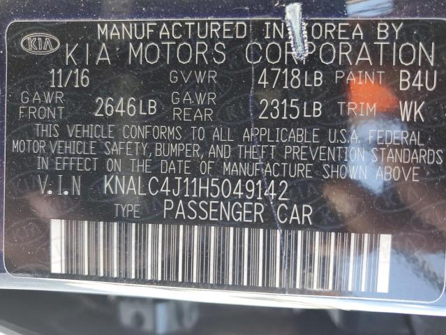 KNALC4J11H5049142 KIA Cadenza Premium