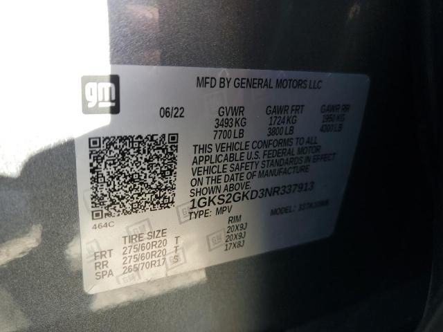 1GKS2GKD3NR337913 GMC Yukon Xl K1500 Slt