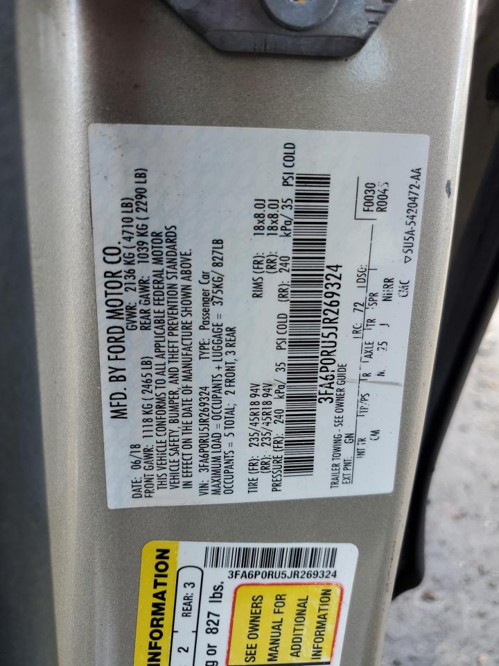 3FA6P0RU5JR269324 FORD FUSION 2018