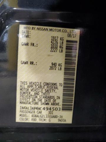 1N4AL3AP4HC494503 Nissan ALTIMA 2.5