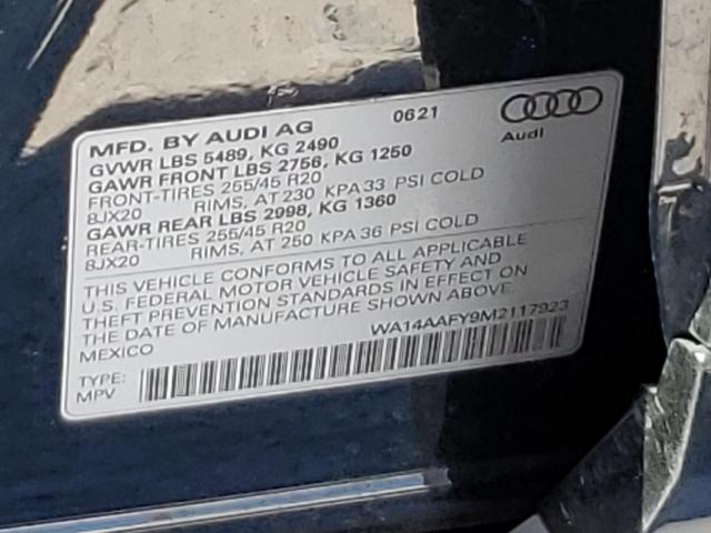 WA14AAFY9M2117923 2021 AUDI Q5, photo no. 12