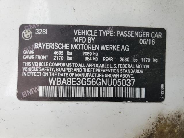 WBA8E3G56GNU05037 | 2016 BMW 328 XI SUL