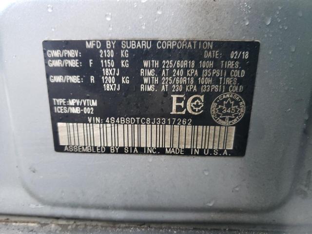 2018 SUBARU OUTBACK TO - 4S4BSDTC8J3317262