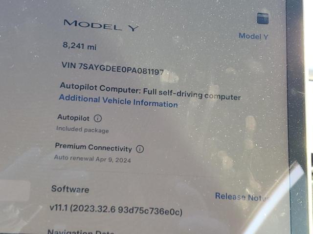 7SAYGDEE0PA081197 Tesla Model Y