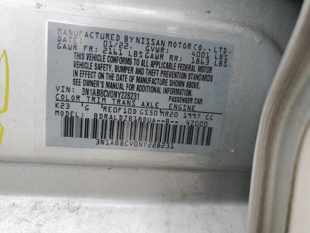 3N1AB8CV0NY228231 | 2022 NISSAN SENTRA SV