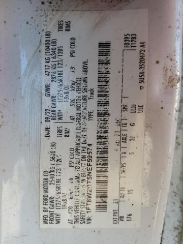 2022 FORD F250 SUPER - 1FT8W2BT5NEF59574